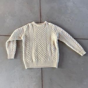 Vintage Cable Knit Sweater - Cream - Size M